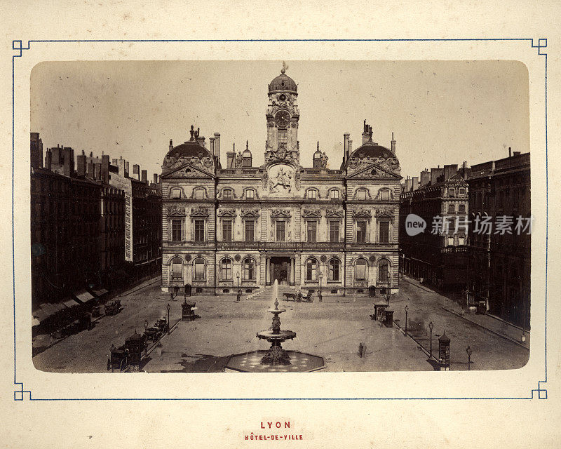 Hotel de Ville，里昂，法国，19世纪